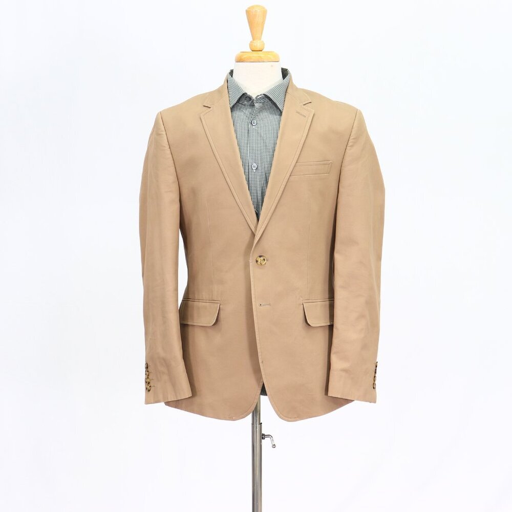 Tommy Hilfiger 40R Brown Solid 2-Button Sport Coat Blazer Jacket T297